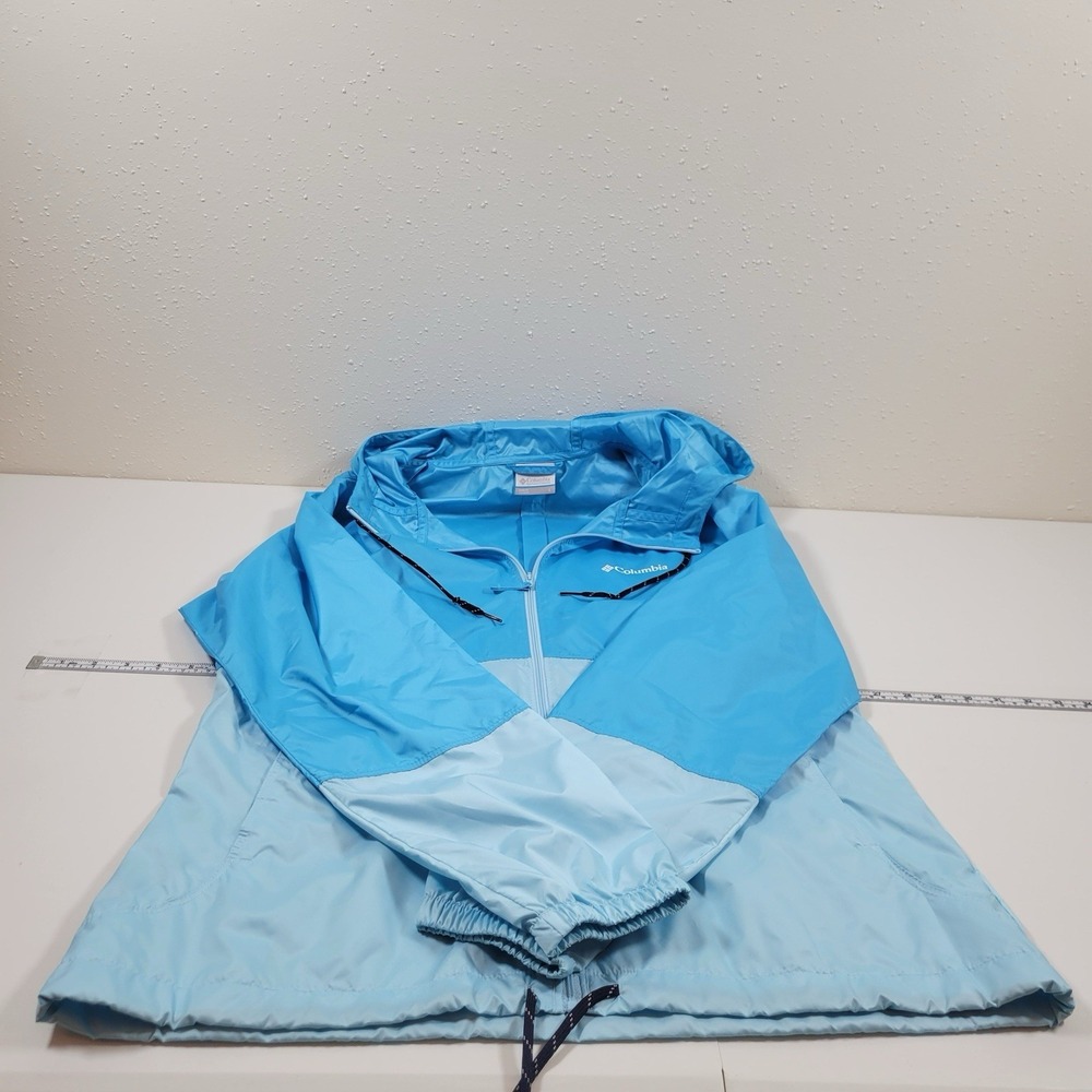 Columbia Women's Jacket Lightweight Size Large Light Blue Two Tone